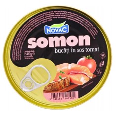 Conserva de Peste Somon Bucati in Sos Tomat Novac 240g MGR28571 foto