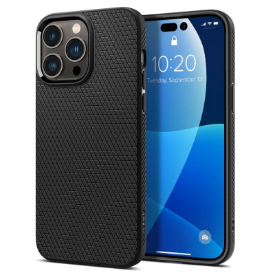 Husa pentru iPhone 14 Pro Max, Spigen Liquid Air, Matte Black foto