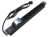 Prelungitor cu 6 prize Schuko LOGILINK, 16A, 230VAC, 2m, negru