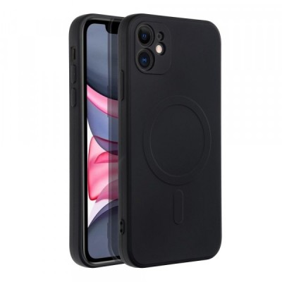 Husa MagSafe pentru Apple iPhone 11, OEM, Silicone Mag, Neagra foto