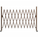 Outsunny Gard de Grădină cu Lățime Reglabilă, Gard de Grădină Multifuncțional din Metal și Aluminiu, 300x31x103,5 cm, Maro &Icirc;nchis