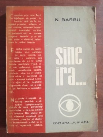 Sine ira...- N. Barbu