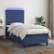 vidaXL Pat cu arcuri, saltea și LED, albastru, 80x200 cm, textil 3134915