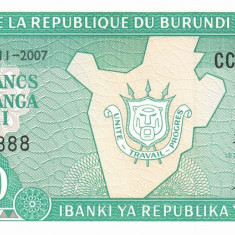 BURUNDI █ bancnota █ 10 Francs █ 2007 █ P-33e █ UNC █ necirculata