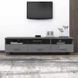 Cumpara ieftin Dulap TV &bdquo;HAMAR&rdquo;, gri &icirc;nchis, 158x40x40 cm, lemn masiv de pin