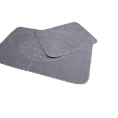Set de 2 covorase pentru baie, bumbac 100%, Antique Gri