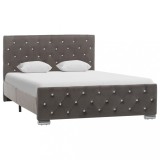 VidaXL Cadru de pat, gri, 120 x 200 cm, material textil