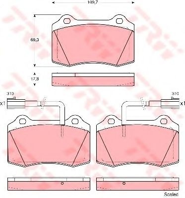 Set placute frana,frana disc ALFA ROMEO 156 (932) (1997 - 2005) TRW GDB1519 foto