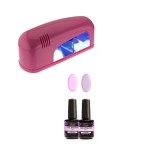 Cumpara ieftin 2X15ml + lampă UV cu un bec alb - UV/LED kit practică pastel mic, Christel