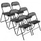 Set 6 scaune pliabile, Tapitate, Negru, max 158 kg, 44x43.5x78 cm