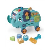 Jucarie multifunctionala,interactiva si educationala elefant culoare bleu