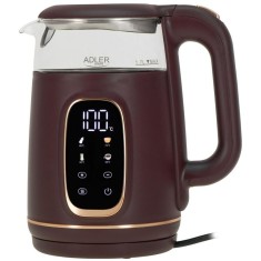 Fierbator de apa Adler AD 1305BS, 1.7 l, 2200 W, Afisaj LED, Baza pivotanta 360, Filtru calcar, 5 presetari, Burgundy