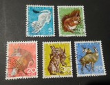 Elveția 1966 &ndash; Fauna Alpină, serie completă 5 timbre ștampilate - A40