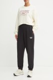 Reebok Classic pantaloni de trening din bumbac culoarea negru, cu imprimeu, 100205172