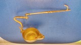 F592- OPAIT-Aromar-Tamaietor vechi cu carlig in bronz masiv aurit stare foarte buna. Inaltime totala 24 cm. Aromar: 10/12/6,5 cm.