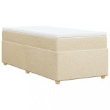Cumpara ieftin Pat box spring cu saltea, crem, 80x200 cm, textil