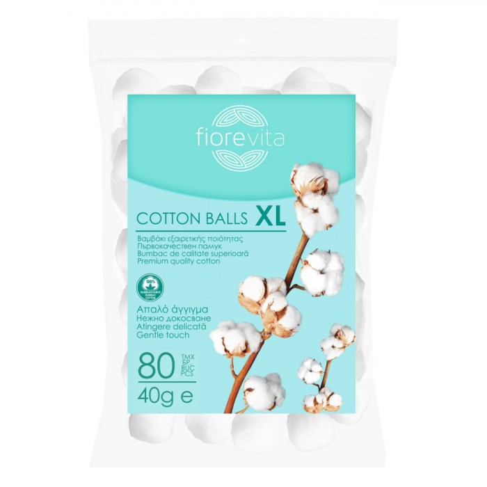 Bile Vată, Fiorevita, XL, Set 80 Bucăți, Capacitate 40g