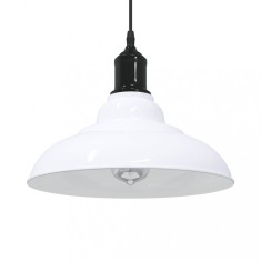 vidaXL Lampă suspendată reglabilă pe &icirc;nălțime E27 alb lucios metal