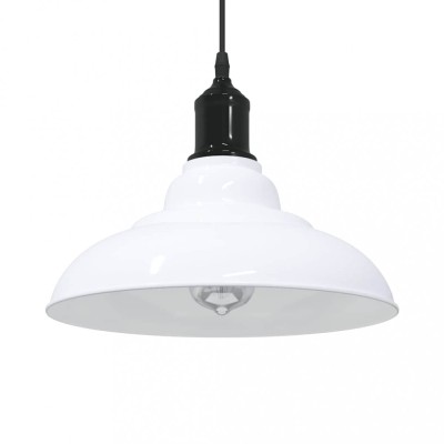 vidaXL Lampă suspendată reglabilă pe &amp;icirc;nălțime E27 alb lucios metal foto