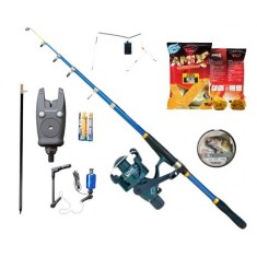 Set lanseta telescopica din carbon Explorer, mulineta CB 40, senzor 616, fir,suport, nada, montura