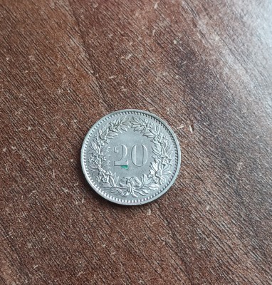 C50 - Moneda foarte veche - Elvetia - 20 rappen - 1975 foto