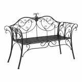 Banca de gradina Mobikon ETELIA din metal, negru, 131x49x89 cm, 150 kg