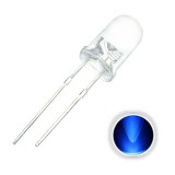 100 bucati x LED 5mm transparent luminos de culoare: ALBASTRU