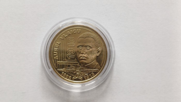Romania -50 bani 2010-Aurel Vlaicu UNC+capsula