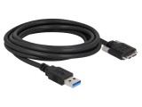 Cablu USB A la USB B Micro Aurit 3m Negru 24AWG 28AWG DELOCK 87801