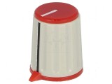 Buton rotativ ABS cu indicator &Oslash;6mm, &Oslash;15,6x19,2mm, gri roșu