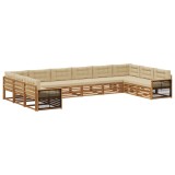 vidaXL Seturi de canapele cu pernă 10 pcs Lemn Solid de Acacia 3383896