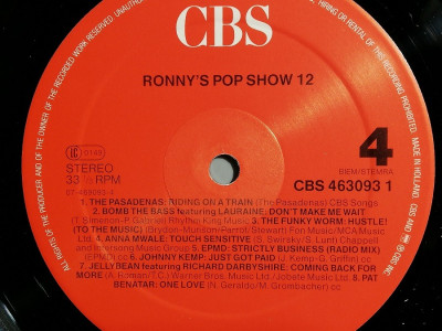 Ronny&amp;#039;S Pop Show vol 12 - Selectii (1988/CBS/RFG) - disc Vinil/Vinyl foto