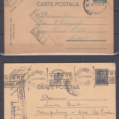 ROMANIA 1942/1944 BUCURESTI DOUA CARTI POSTALE CIRCULATE CENZURAT BUCURESTI
