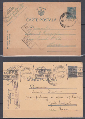 ROMANIA 1942/1944 BUCURESTI DOUA CARTI POSTALE CIRCULATE CENZURAT BUCURESTI foto