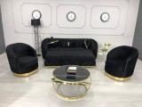SET ALITA NEGRU CANAPEA EXTENSIBILA+2 FOTOLII PERSONALIZABIL PE CULORI, Masa de cafea nu este inclusa