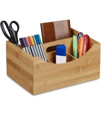 Organizator birou cu maner, Bambus, 25 x 18 x 12 cm