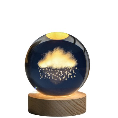 Lampa, Glob de Cristal, Norisor, lumina calda, Glob - 6 cm diametru, Baza - 2 cm inaltime foto