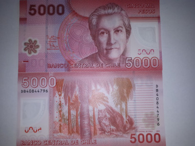 Chile 5 000 Pesos 2014 Polimer UNC foto