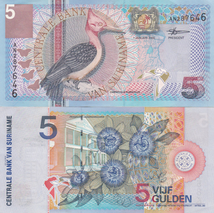 Suriname 5 Gulden 2 000 UNC