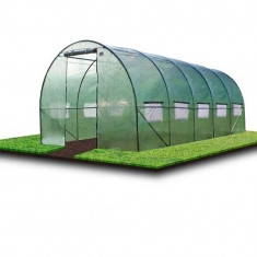 Sera, tip tunel, 8x3x2m, solar ferestre cu plasa anti-insecte, cadru metal, filtru UV4 foto