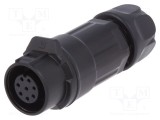 Conector circular mufă mama 8 pini 125V 3A LUTRONIC dimensiune 12 IP67