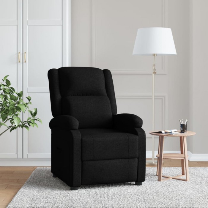 Fotoliu rabatabil, negru, material textil