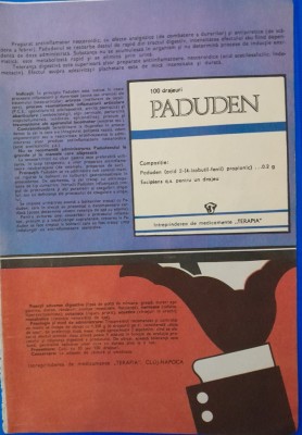 1985 Reclamă PADUDEN comunism TERAPIA CLUJ 24x16 cm epoca aur industrie medicala foto