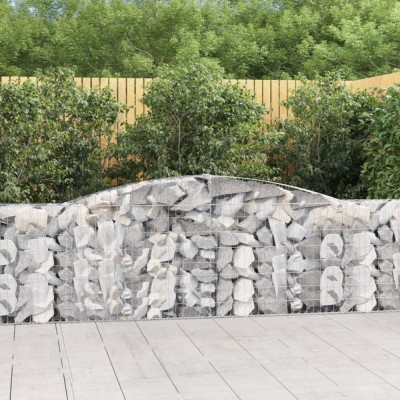 Coșuri gabion arcuite 3 buc, 400x30x80/100 cm, fier galvanizat foto