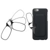 Ochelari de vedere, pentru citit, fara brate, atasare telefon/tableta/laptop, rame transparente, etui model card, Dioptrie + 1.00, Oem