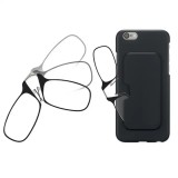 Ochelari de vedere, pentru citit, fara brate, atasare telefon/tableta/laptop, rame transparente, etui model card, Dioptrie + 1.00