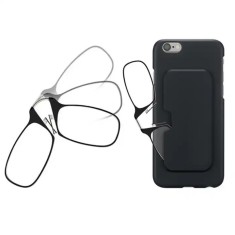 Ochelari de vedere, pentru citit, fara brate, atasare telefon/tableta/laptop, rame transparente, etui model card, Dioptrie + 1.00