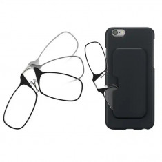 Ochelari de vedere, pentru citit, fara brate, atasare telefon/tableta/laptop, rame transparente, etui model card, Dioptrie + 1.50