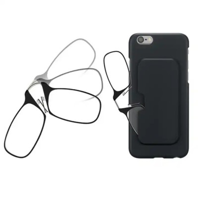 Ochelari de vedere, pentru citit, fara brate, atasare telefon/tableta/laptop, rame transparente, etui model card, Dioptrie + 1.00 foto