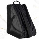 Cumpara ieftin Geanta Unisex pentru Role si Patine, Nailon 600D, Maner, Curea Reglabila, Reflectorizanta, Black/White
